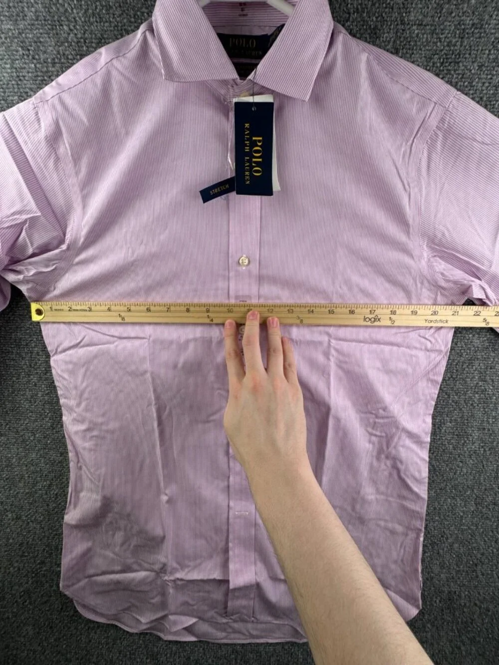NWT Polo Ralph Lauren Pink Striped Classic Fit Easy Care Cotton Stretch 15 32/33